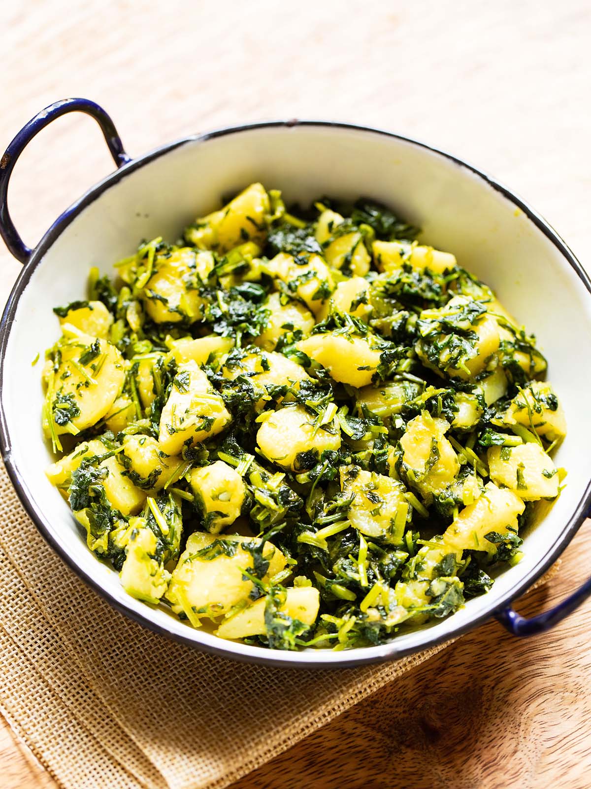 Indian Sauteed Potatoes Fenugreek Leaves Aloo Methi