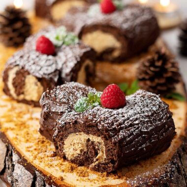 French Yule Log Cakes