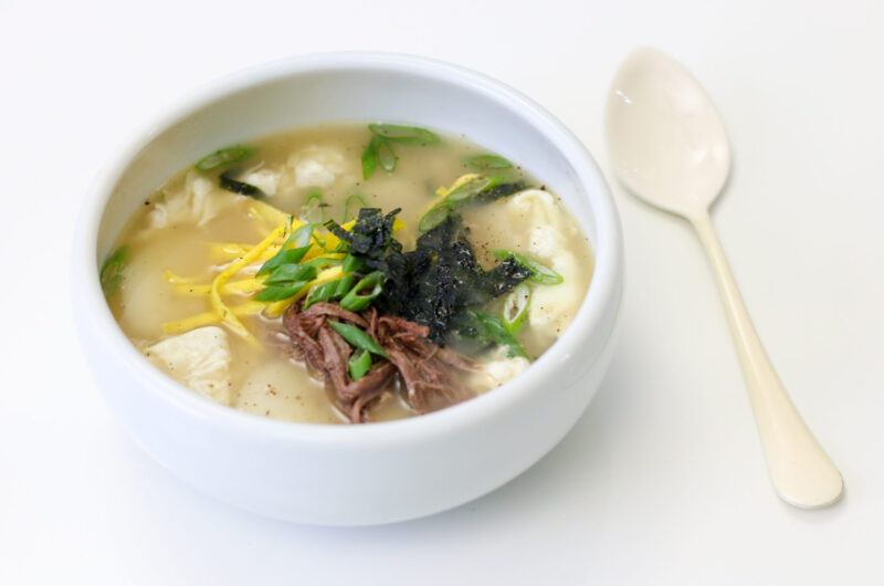 Korean Rice Cake Soup | (떡국 - Tteokguk)